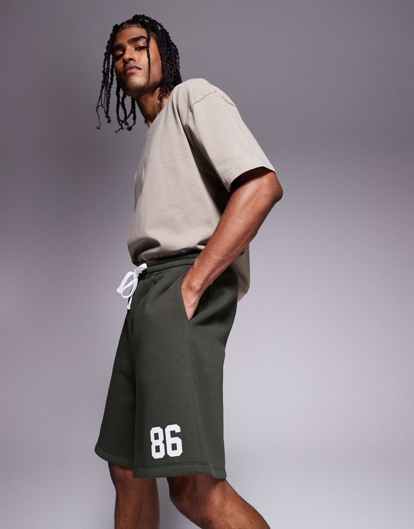 Oversized Short With Number Print