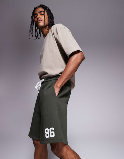 Oversized Short With Number Print