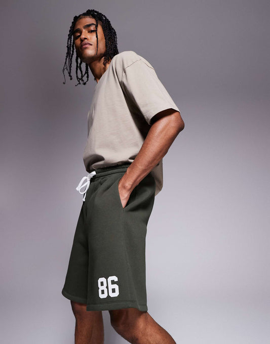 Oversized Short With Number Print