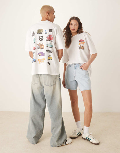 Disney Pixar Unisex Oversized T-Shirt With Cars Prints