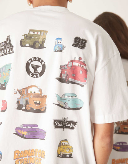 Disney Pixar Unisex Oversized T-Shirt With Cars Prints