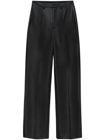 Wide-Leg Recycled-Leather Trousers