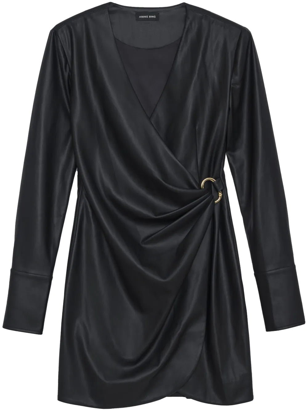 Joey Faux-Leather Wrap Minidress