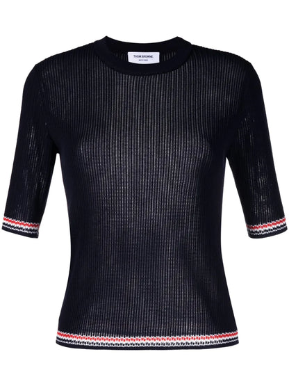 Rwb Stripe Pointelle-Knit Top