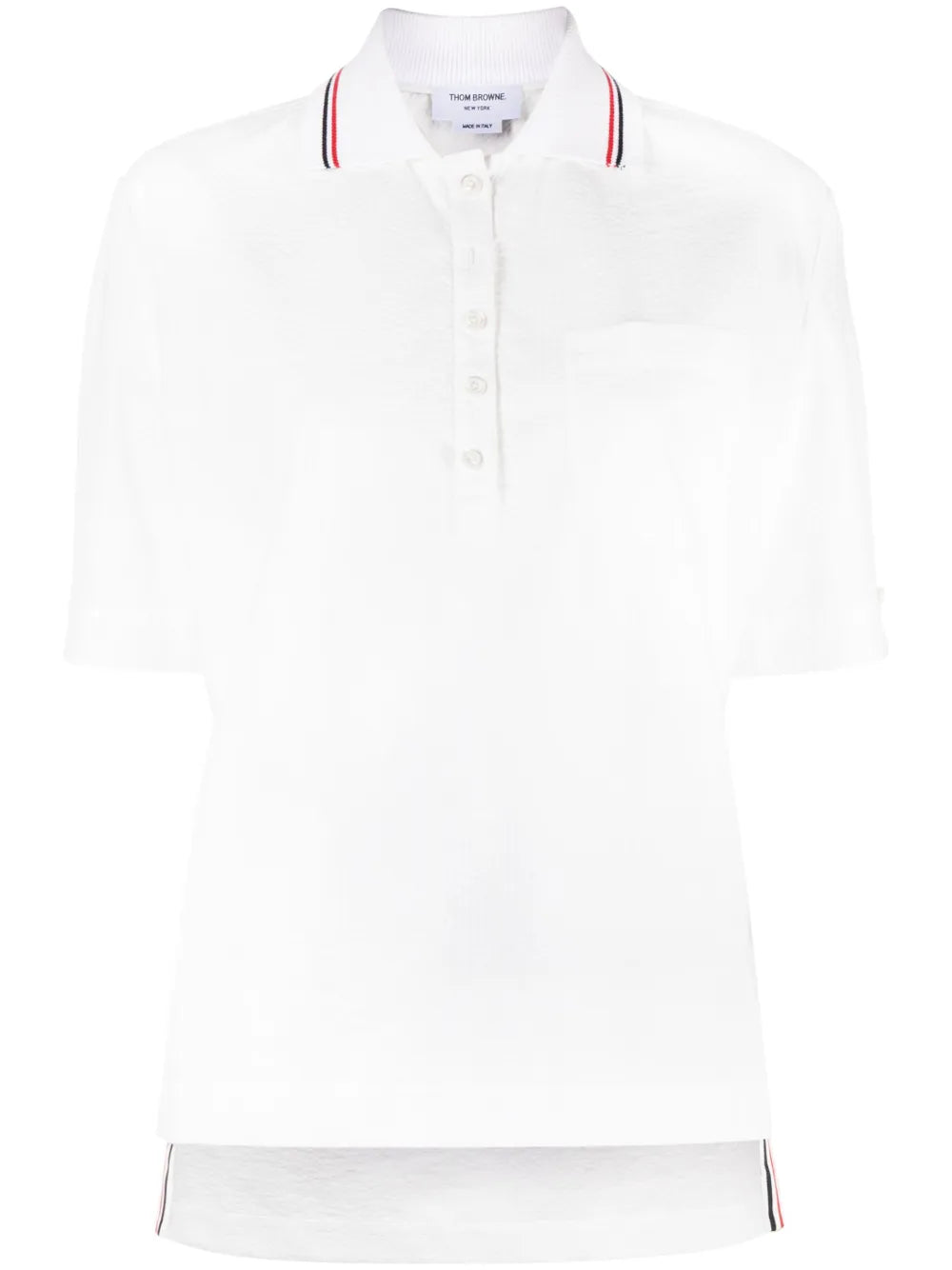 Rwb-Stripe Seersucker Polo Top