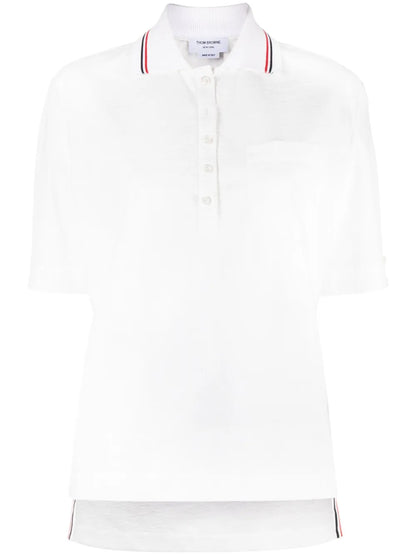 Rwb-Stripe Seersucker Polo Top