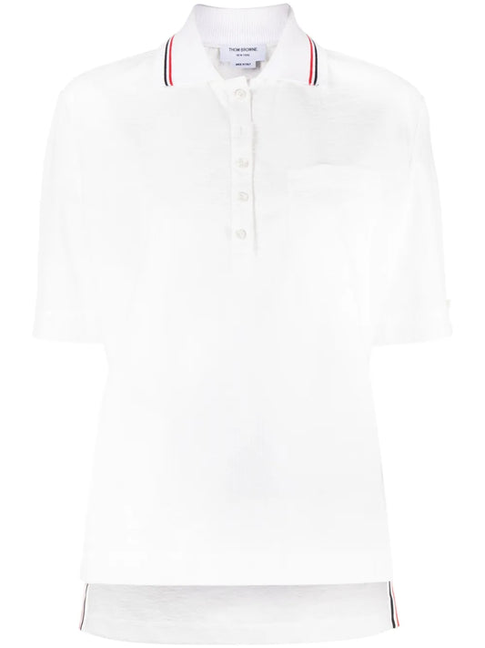 Rwb-Stripe Seersucker Polo Top