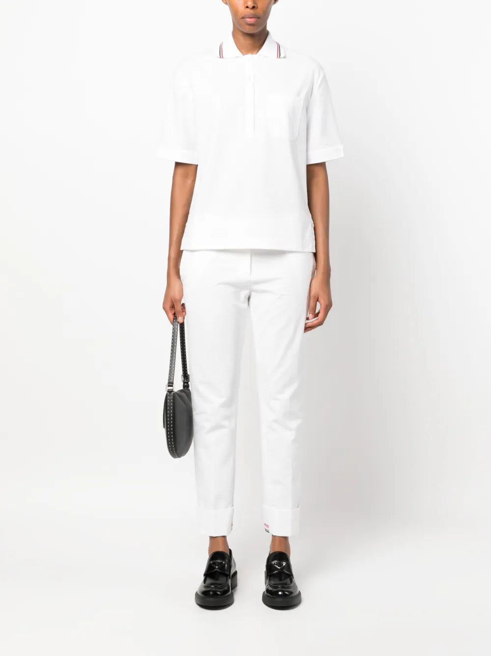 Rwb-Stripe Seersucker Polo Top