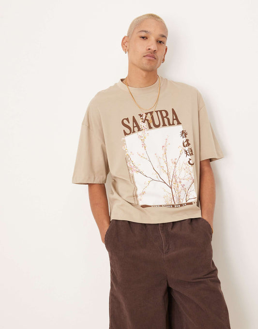 Boxy Oversized T-Shirt With Front Graphic
