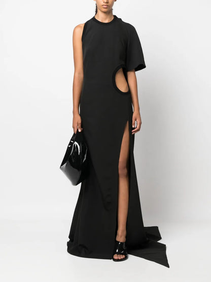 Cut-Out Asymmetric Maxi Dress