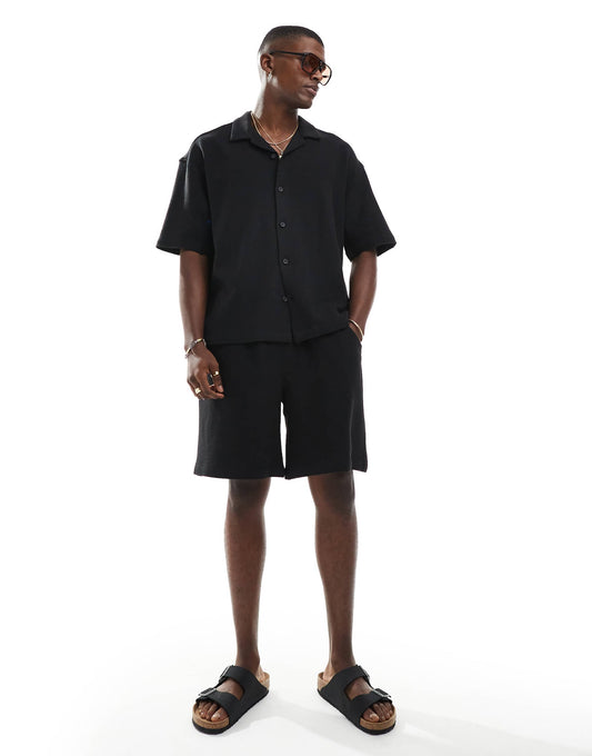 Textured Towelling Shorts Co-Ord