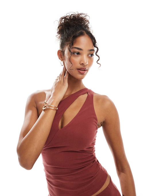 One Shoulder Cut Out Top Co-Ord