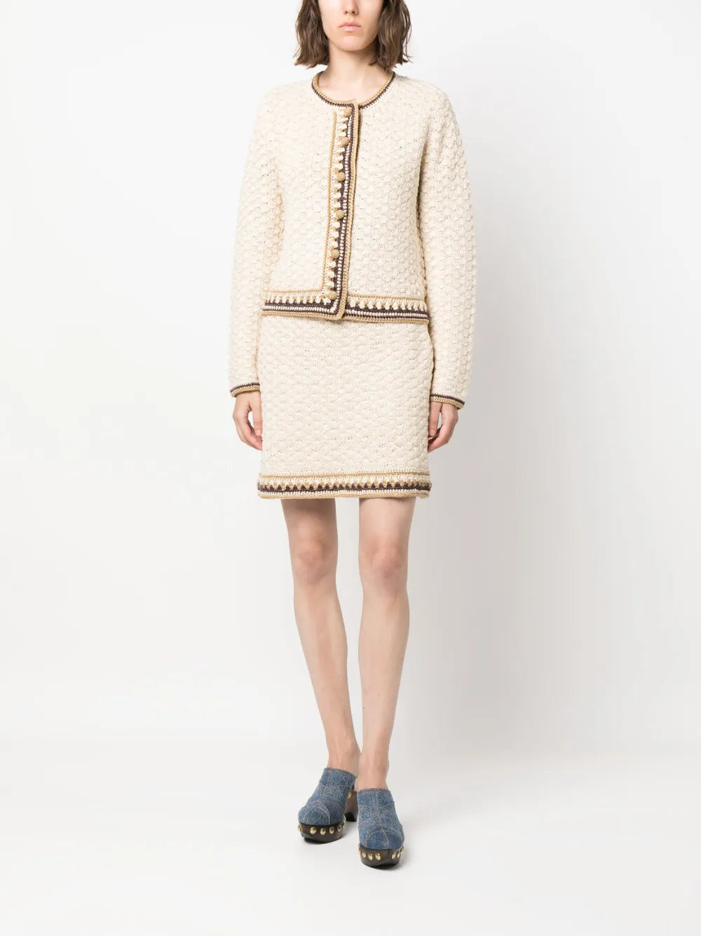 Round-Neck Button-Up Cardigan