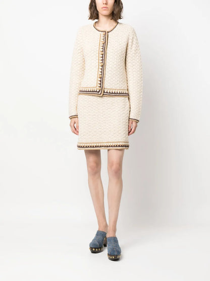 Round-Neck Button-Up Cardigan