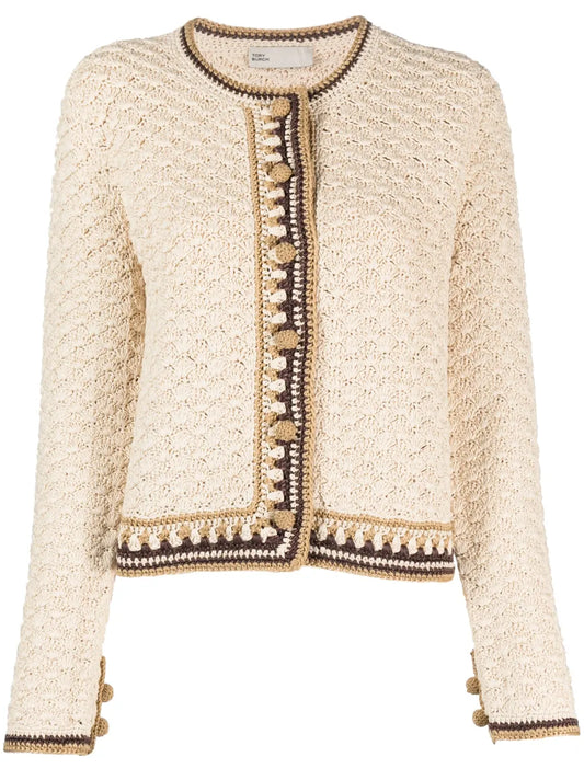 Round-Neck Button-Up Cardigan