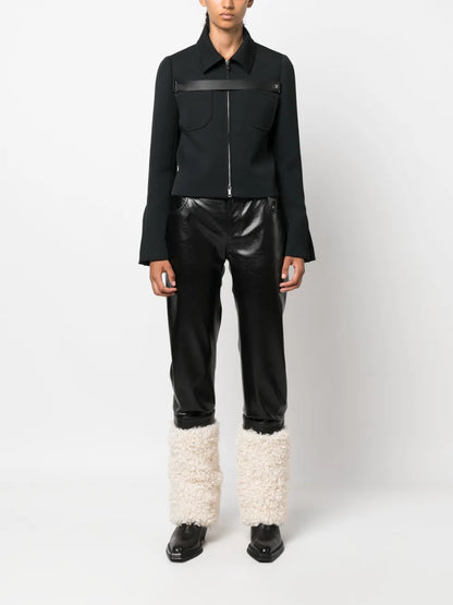 Panelled Faux-Leather Trousers