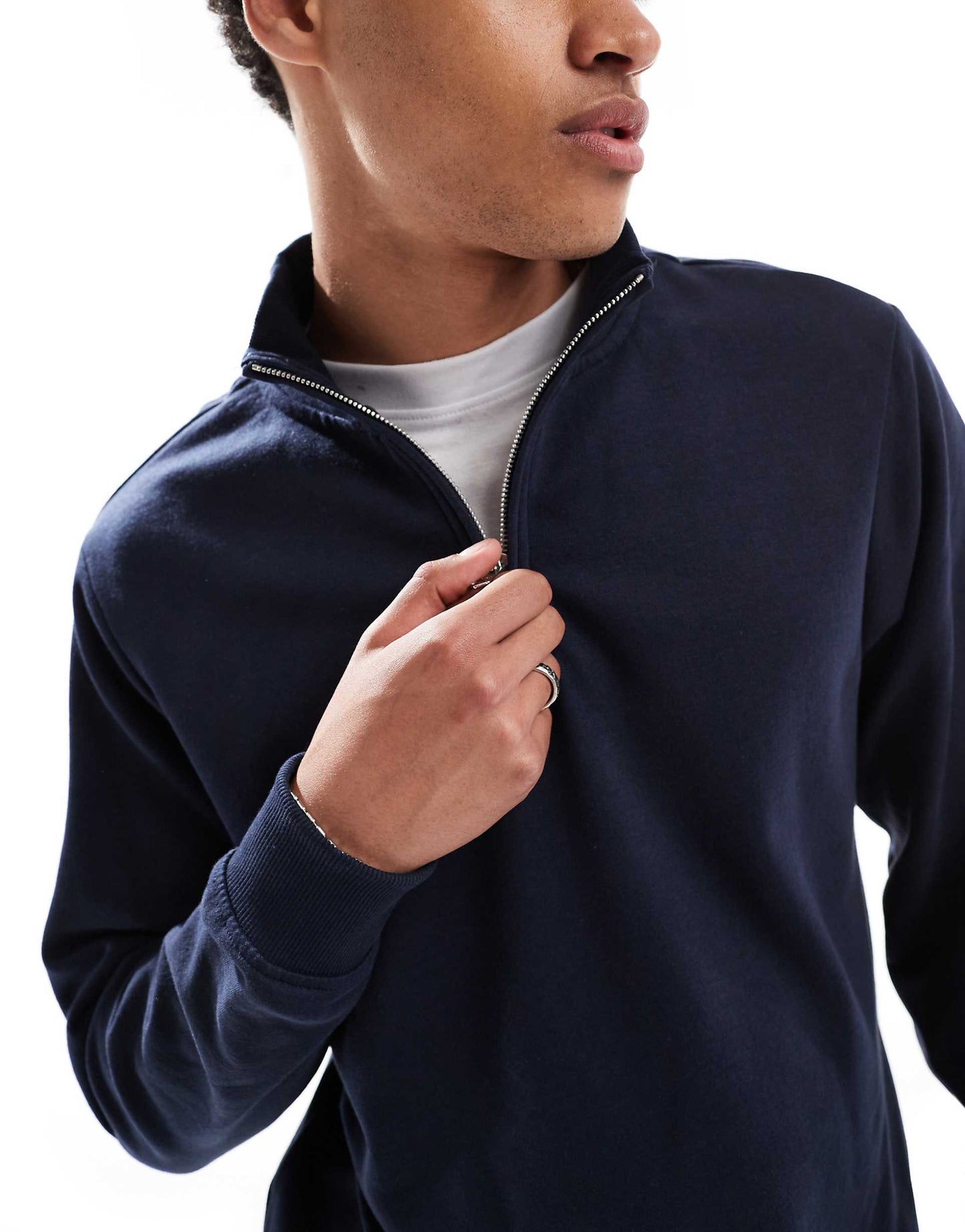 Mock T-Shirt Quarter Zip Sweatshirt
