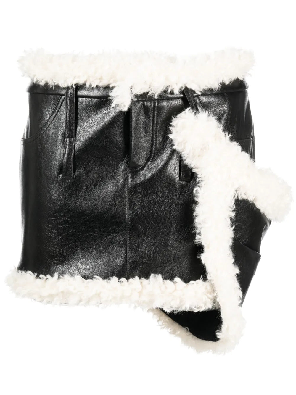 Shearling-Trim Miniskirt