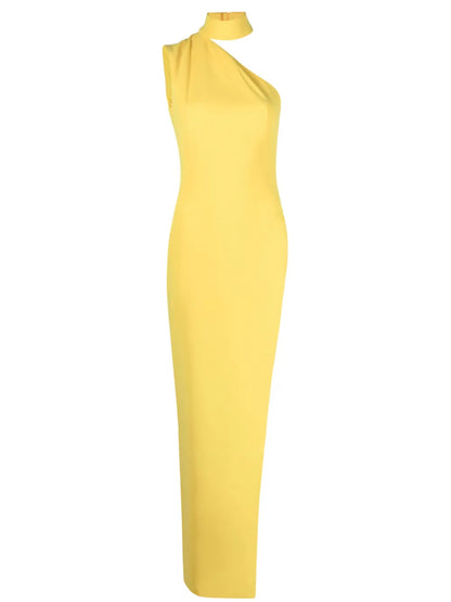 One-Shoulder Side-Slit Dress