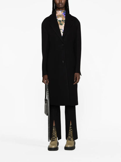 Logo-Embroidered Single-Breasted Coat