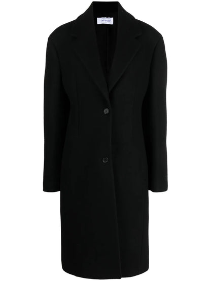 Logo-Embroidered Single-Breasted Coat
