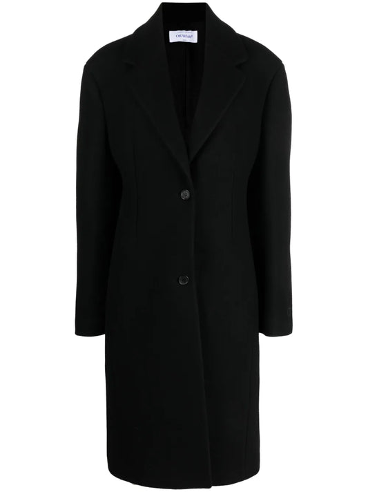 Logo-Embroidered Single-Breasted Coat