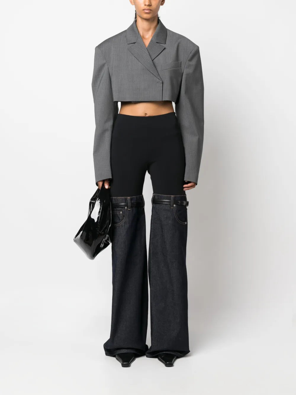 Ribbed Cropped Blazer