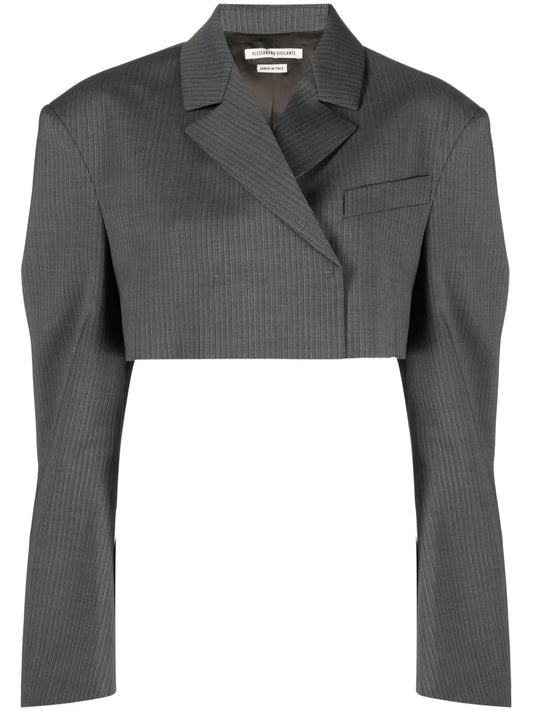 Ribbed Cropped Blazer