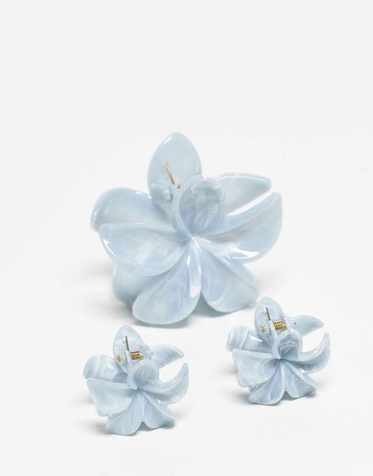 Set Of 3 Flower Hair Clips