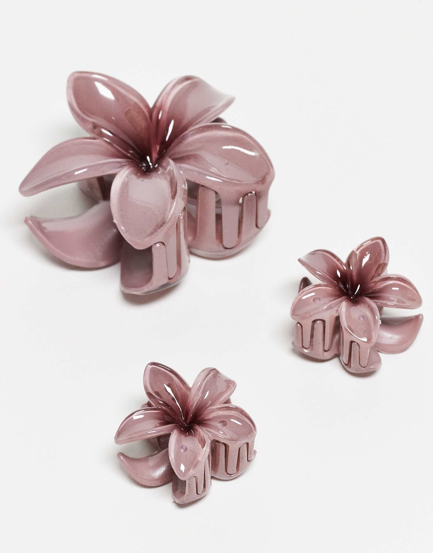 Set Of 3 Flower Hair Clips