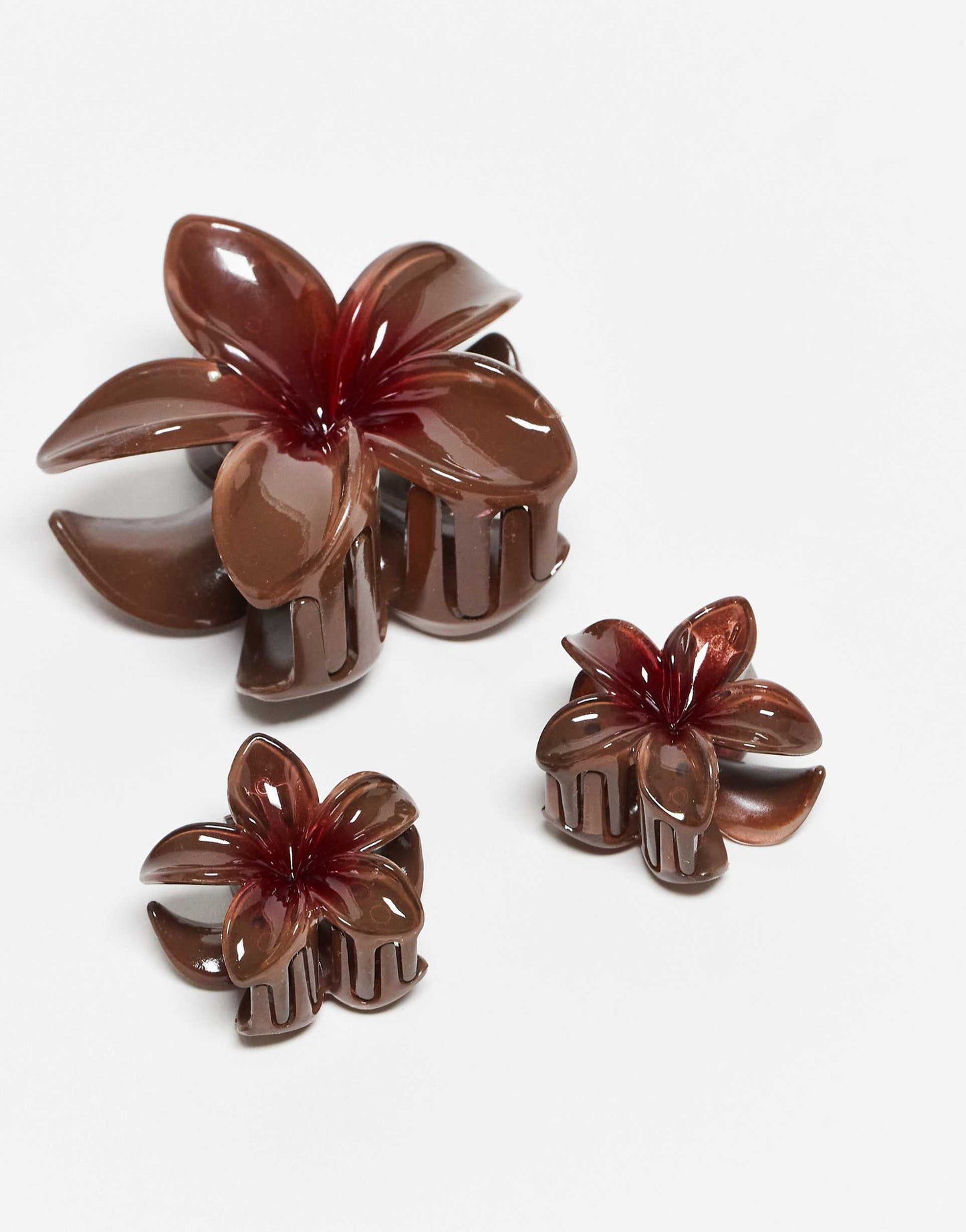 Set Of 3 Flower Hair Clips