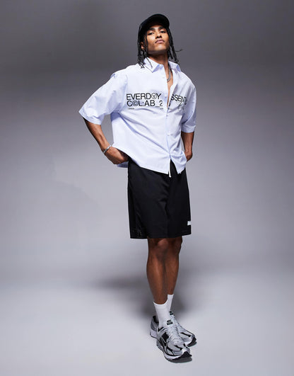 Boxy Oversized Poplin Shirt With Graphic