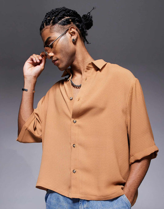 Boxy Oversized Crochet Shirt