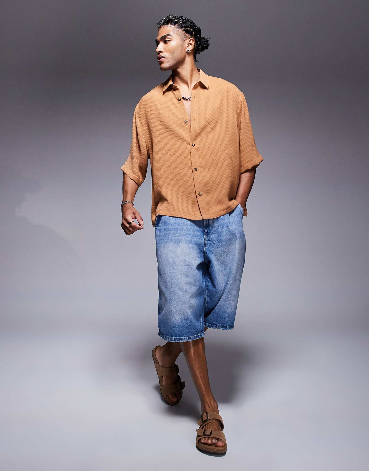 Boxy Oversized Crochet Shirt