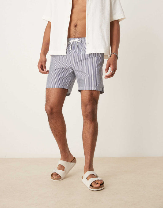 Seersucker Stripe Swim Shorts