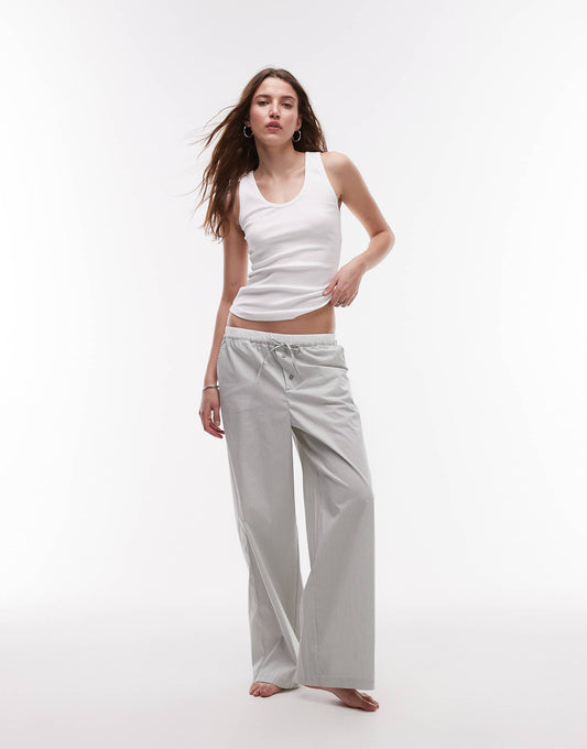 Seersucker Wide Leg Pyjama Trouser