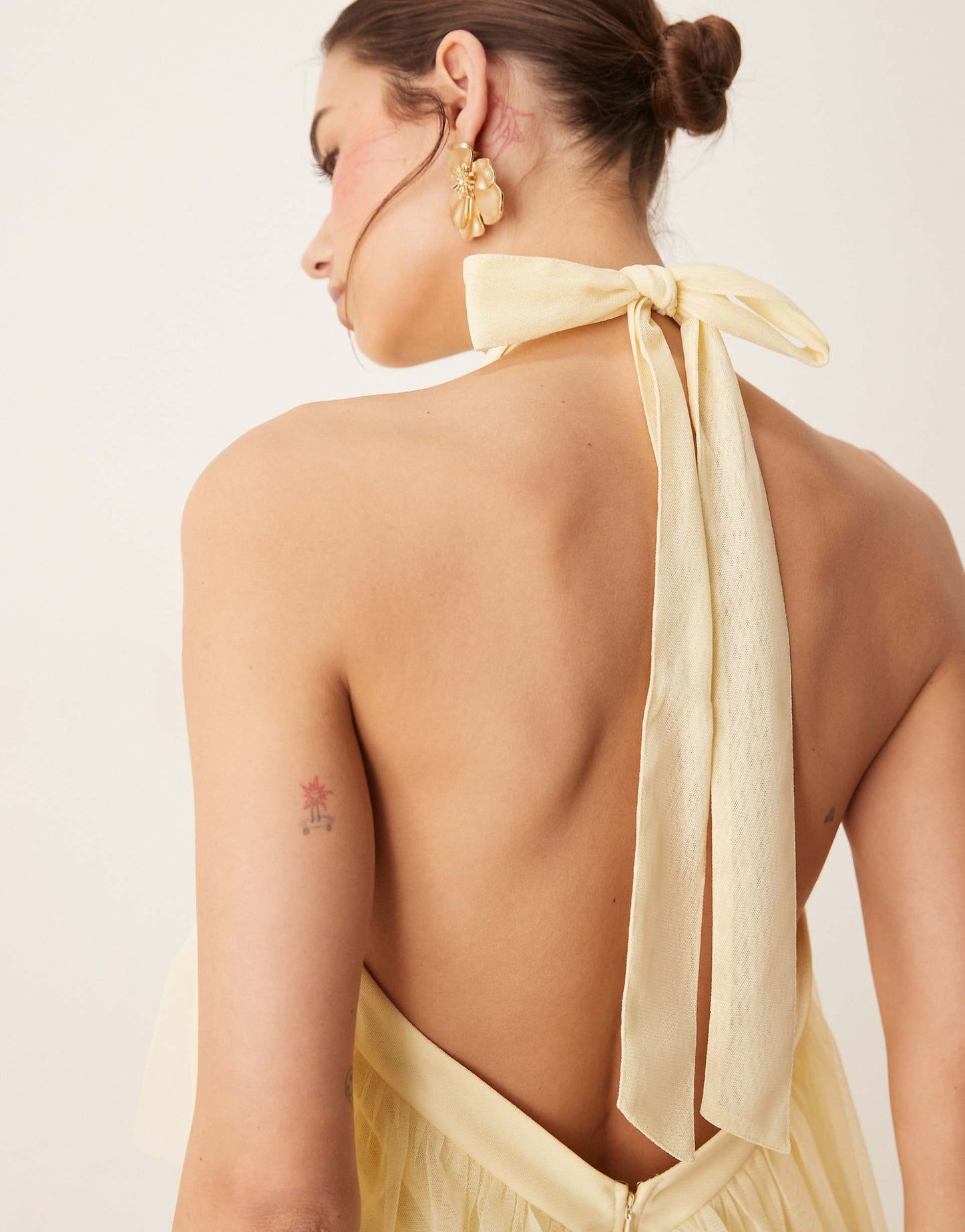 Backless Tiered Tulle Maxi Dress