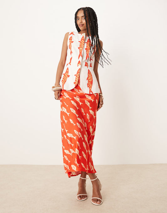 Marina Print Maxi Skirt Co-Ord