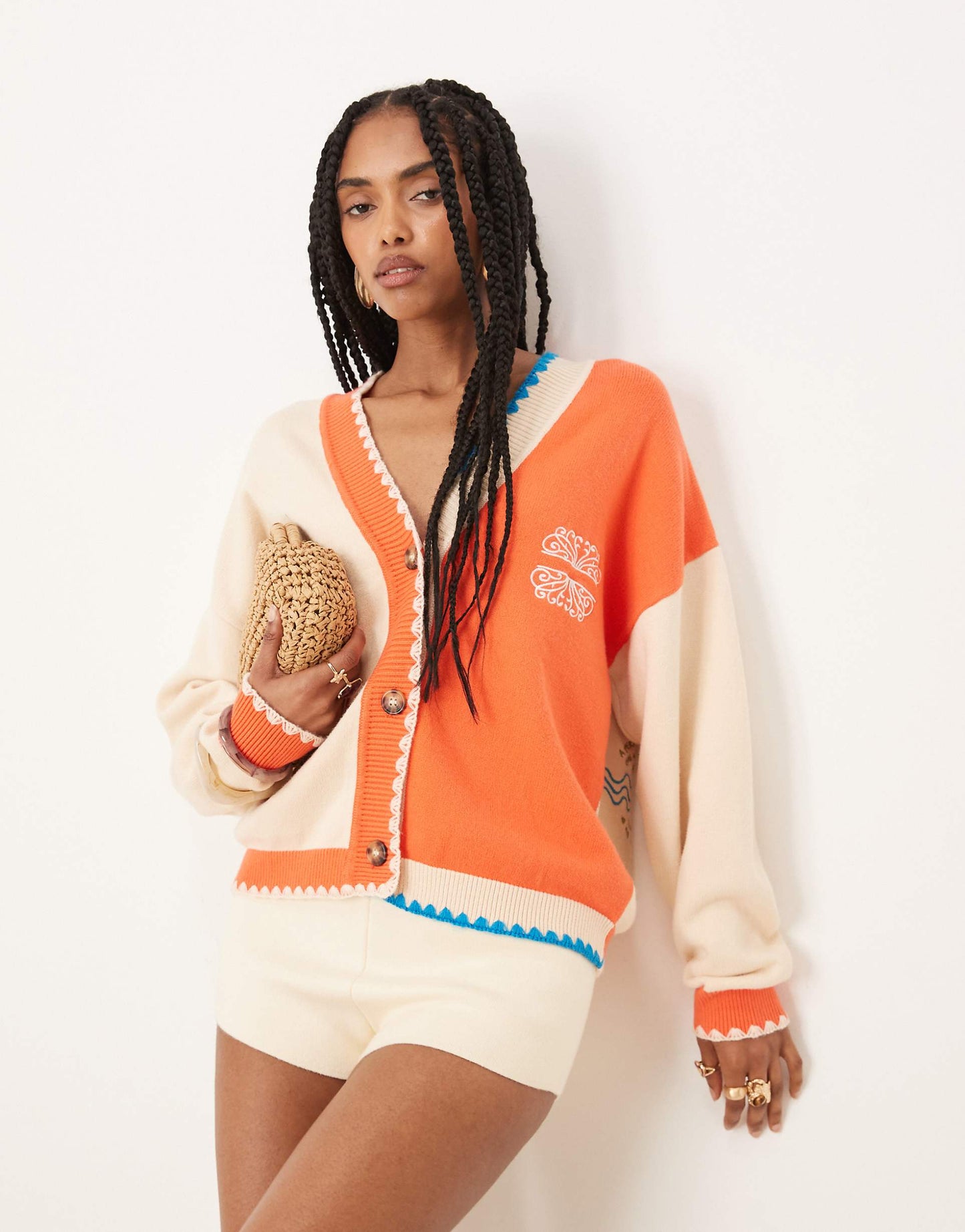Palm Embroidered Cardigan