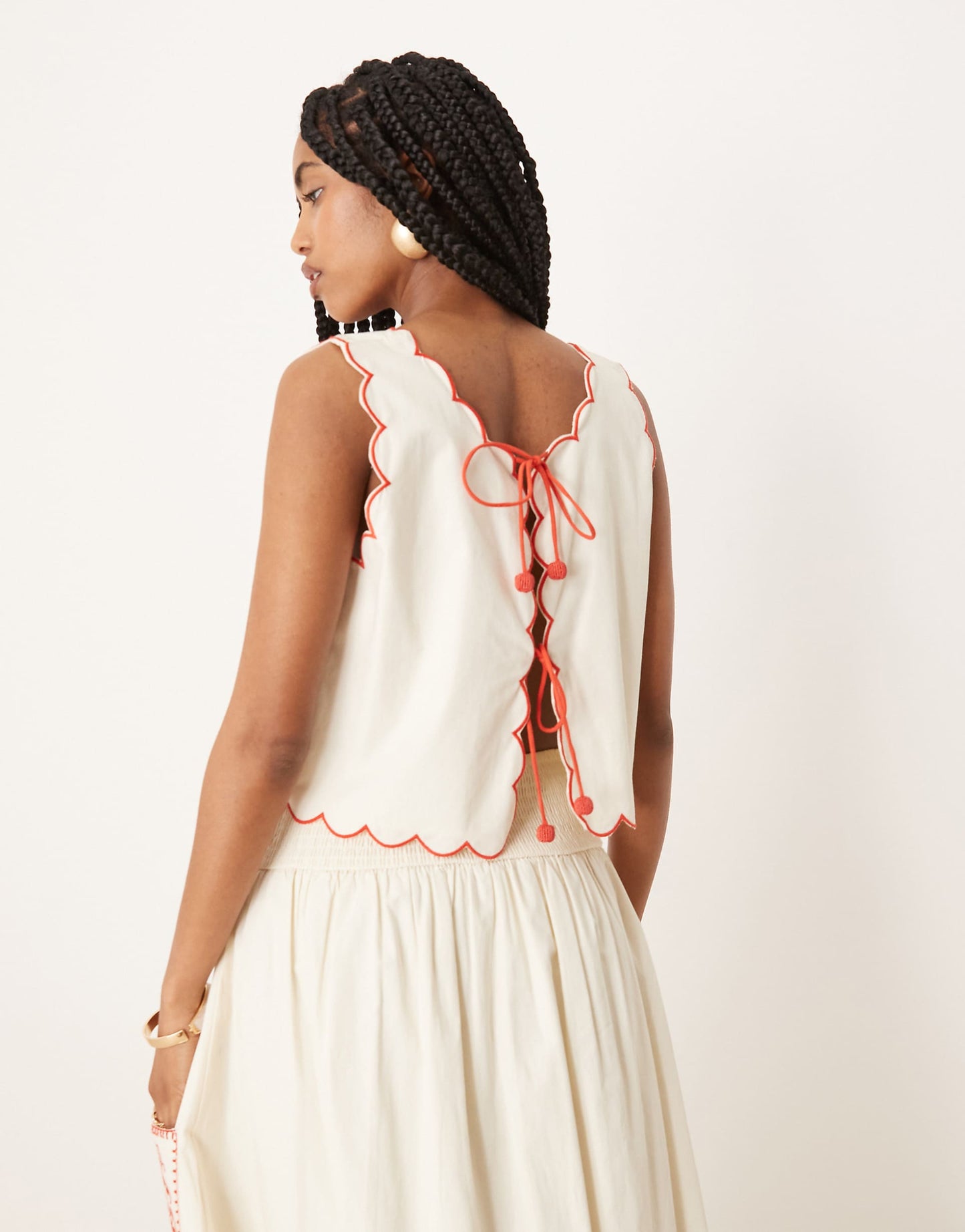 Embroidered Cotton Top Co-Ord