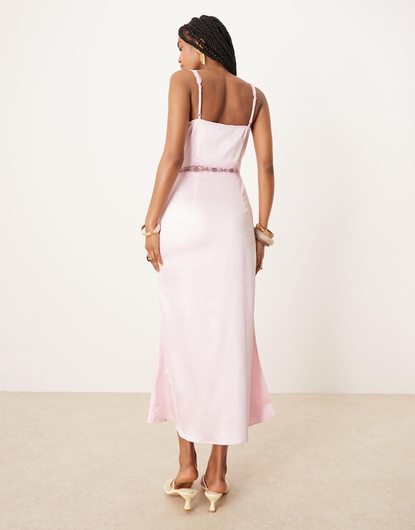 Mimi Lace Cut-Out Satin Midaxi Dress