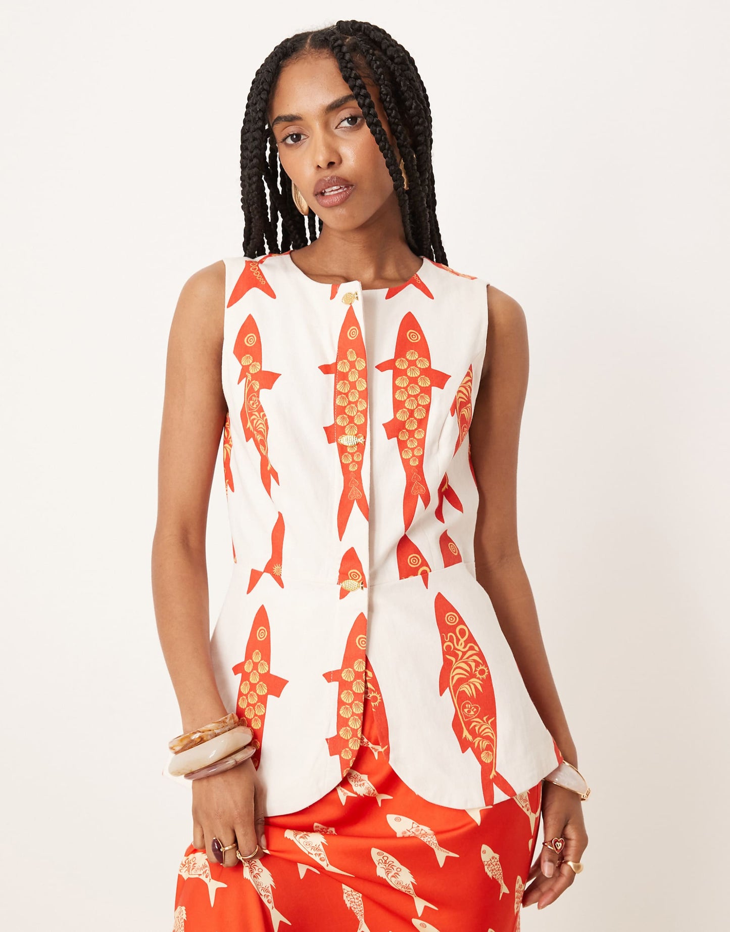 Marina Print Waistcoat Co-Ord