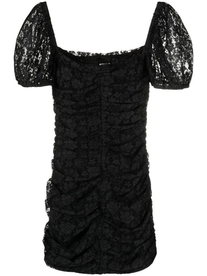 Puff-Sleeve Lace Minidress