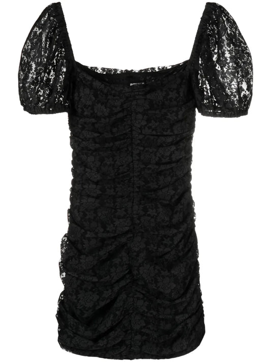 Puff-Sleeve Lace Minidress