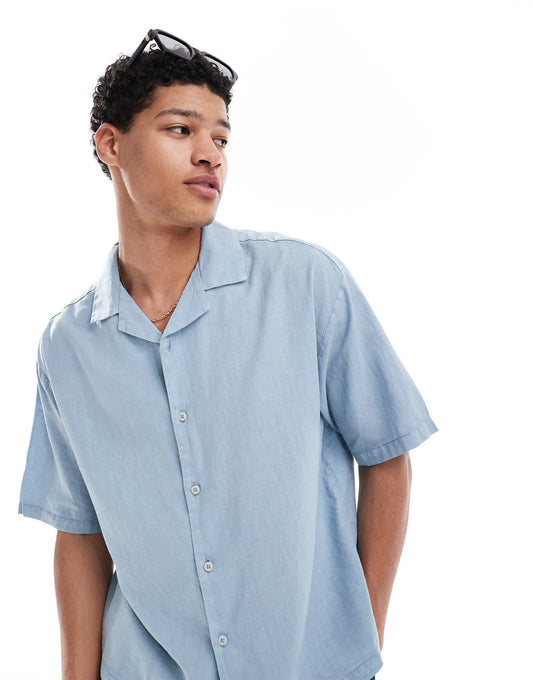 Linen Rich Revere Neck Shirt