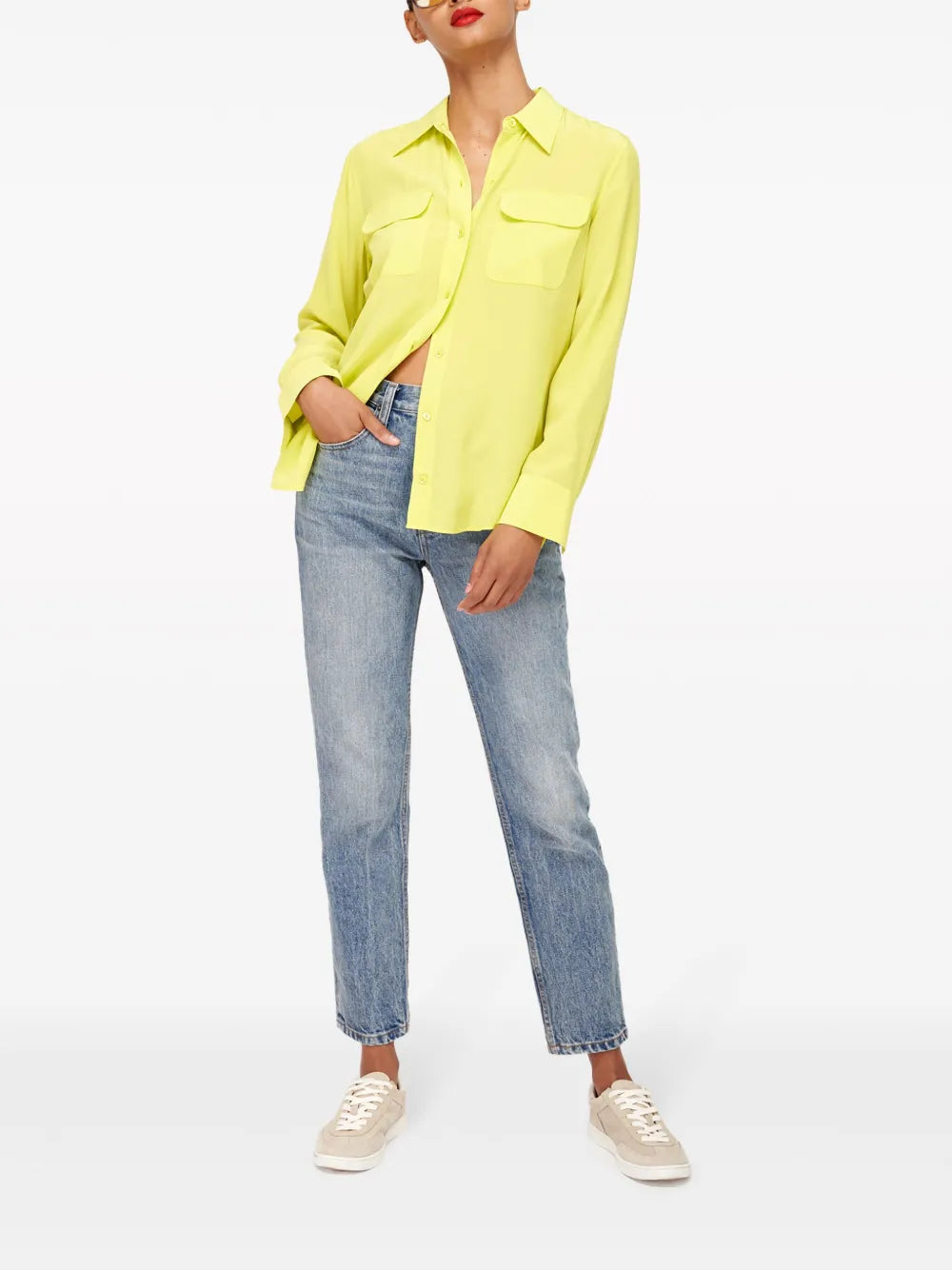 Slim Signature Long-Sleeve Silk Shirt