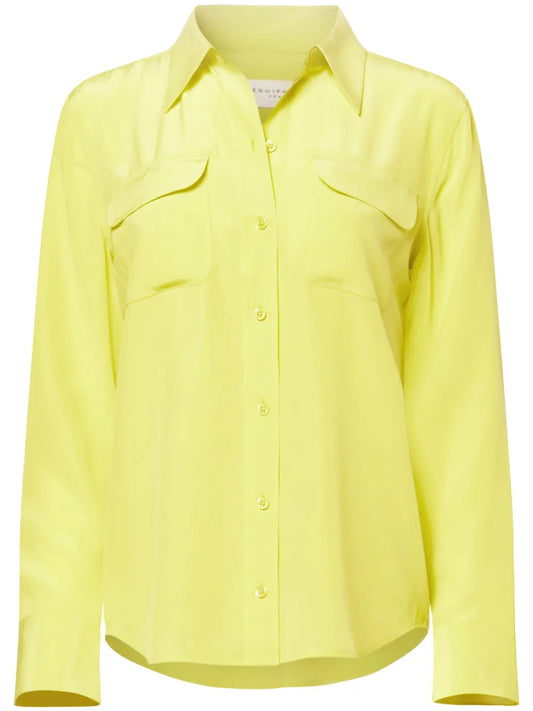 Slim Signature Long-Sleeve Silk Shirt
