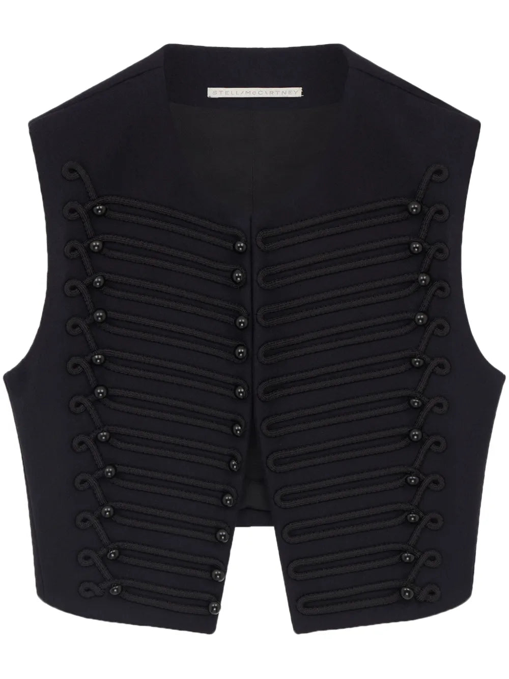 Braided Cropped Wool Waistcoat