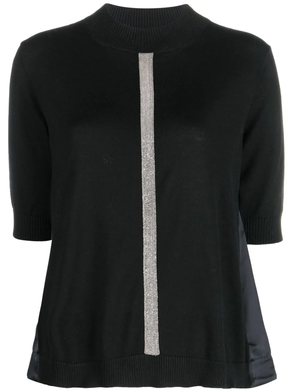 Beaded-Stripe Knitted Top