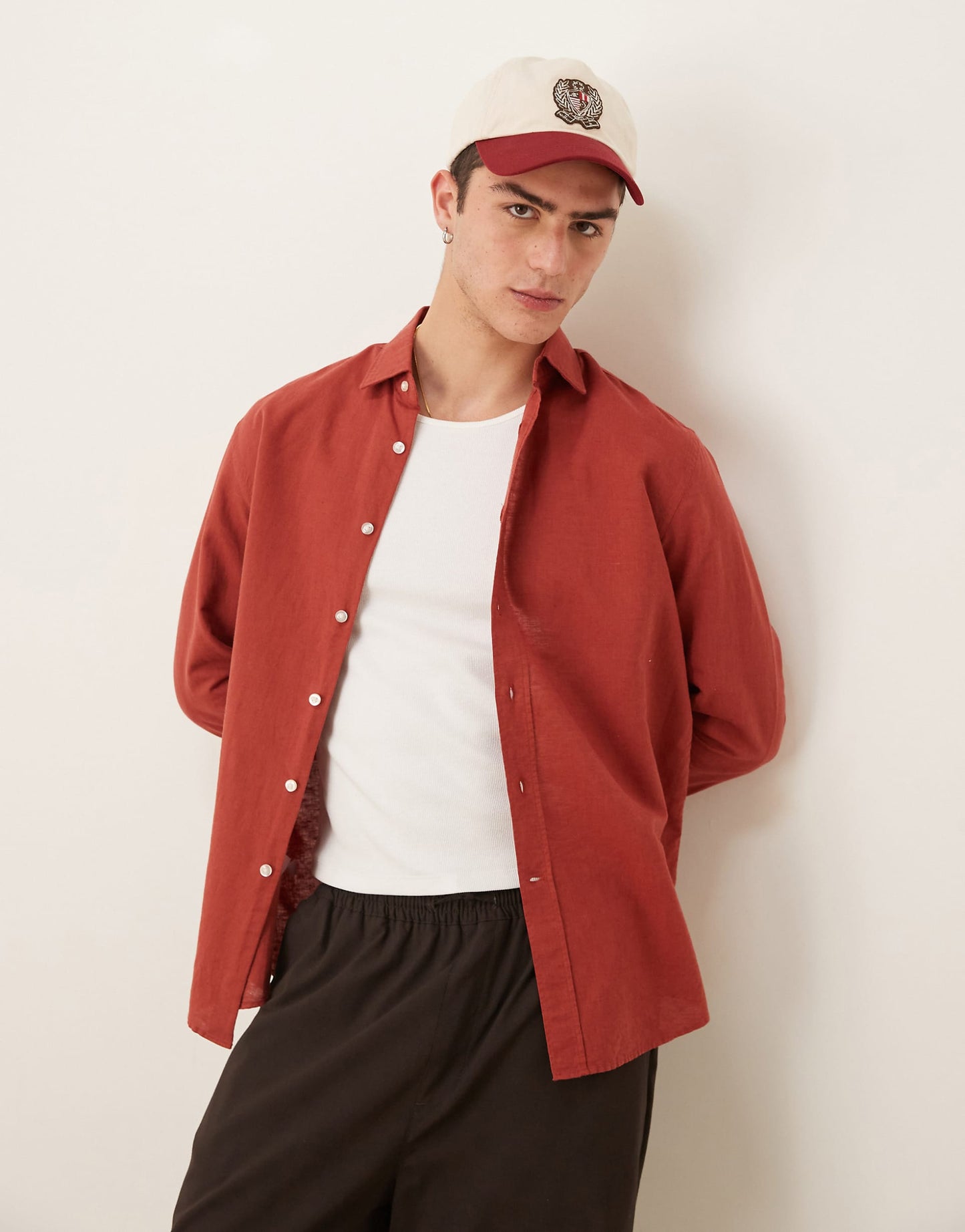 Linen Mix Long Sleeve Shirt